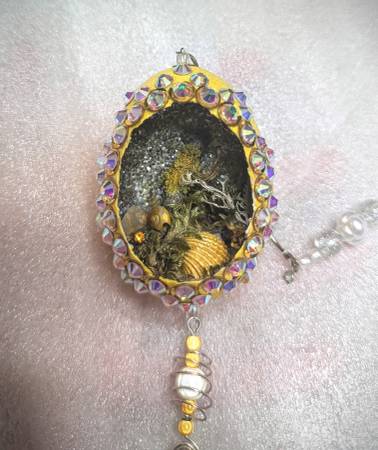 Handmade Yellow Egg Ornament 1