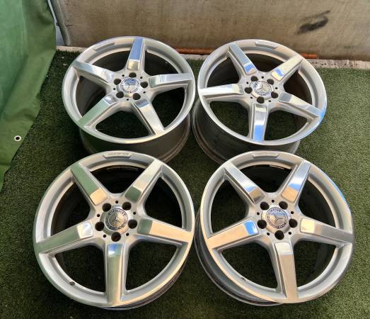 MERCEDES 19" AMG POLISH FACE STAGGERED WHEELS CLS- 63- E63- SL63 1