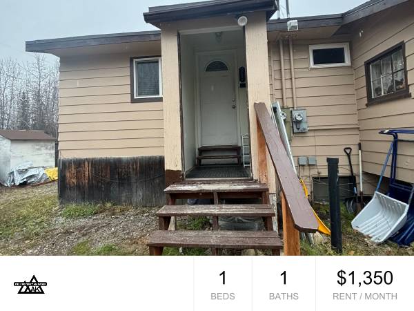 All utilities included 1 bedroom furnished unit /Located in North Pole 1