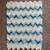 Handmade Vintage Knitted White Blanket w/ Blue Stripes (23x33) 1 thumbnail