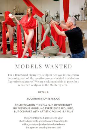 Female Model (Age 55–65) Needed for Fine Art Sculpture Project – Paid 1
