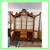 Dutch Baroque Style Floral Inlaid Bombe Two Piece China Cabinet 3 thumbnail