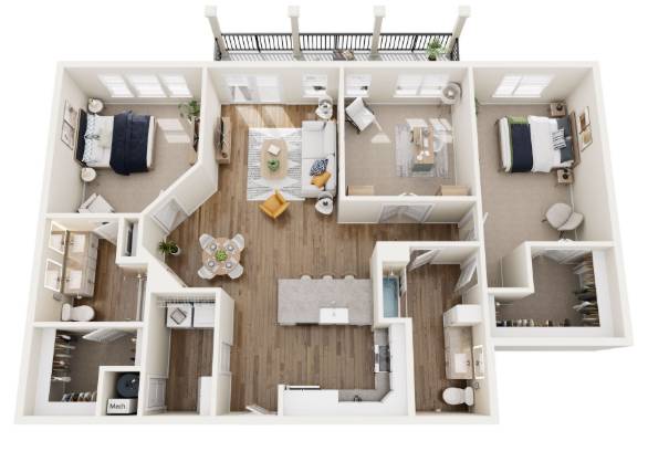 Rare Find: Largest Floor Plan with Den & Balcony 1