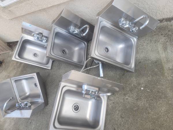 Hand Sinks - Hang on Wall w/bracket -  Faucet - Drain - Water Lines - 1