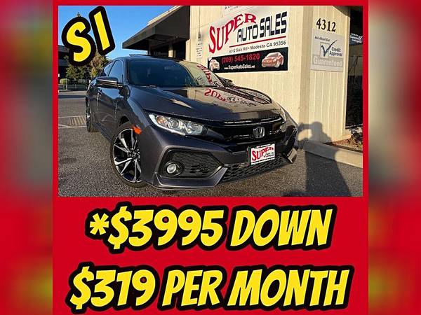 *$3995 Down *$319  Per Month on this Sporty 2017 HONDA CIVIC SI Manual 1