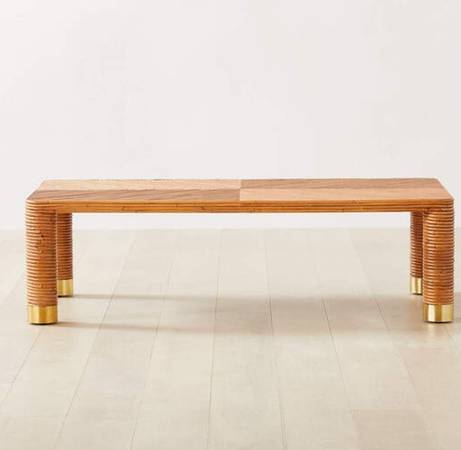 CB2 coffee table/ edie rectangular rattan coffee table 1