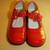 Girls Red Shoes w/Floral Buckle Size 4 1 thumbnail