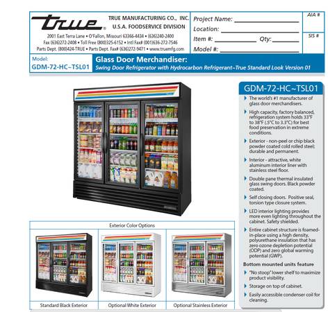 True 3 Door Commercial Merchandiser 1