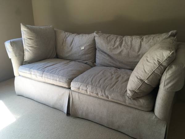 Stylish, down-filled, cotton-upholstered couch 1