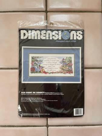 Cross Stitch Kit God Grant Me Serenity 16" x 8" 1