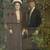 EXTRA LARGE ANTIQUE EARLY 20th C. HAND PAINTED PHOTOGRAPH OF A COUPLE 2 thumbnail