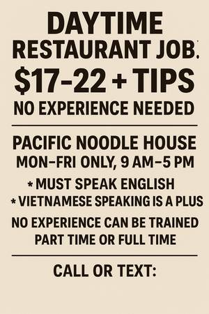 Daytime Restaurant Job! $17–$22 + Tips | No Experience Needed 1