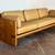 1970s california modern oak leather sofa 3 thumbnail