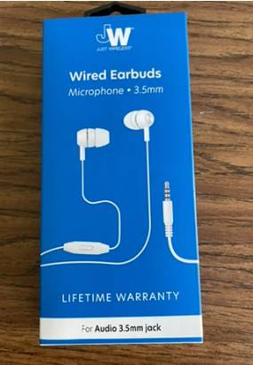 Wired earbuds, new 1