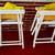 2 DIRECTOR'S CHAIRS Yellow Vinyl Portable Folding Furniture CHAIR SET 9 thumbnail