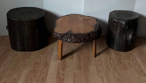 Log Table + Log Stools, Rustic and bucolic 1