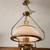 Brass and milk glass oil lamp style chandelier - 2 lights 1 thumbnail