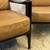 Genuine Brown Leather Wood Frame Armchairs Pair of 2 Accent Armchair 4 thumbnail