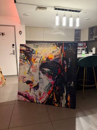 48x48 inches Orren Ellis “Fashion” by Grey – Large Painting Wall Art 1