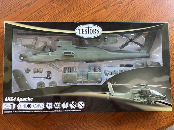 Testors AH64 Apache Helicopter Model 1
