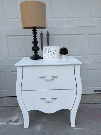 Solid wood white nightstand (just one) 1