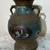 VINTAGE METAL JAPANESE CHAMPLEVÉ VASE WITH FLOWERS & ELEPHANT HANDLES 5 thumbnail