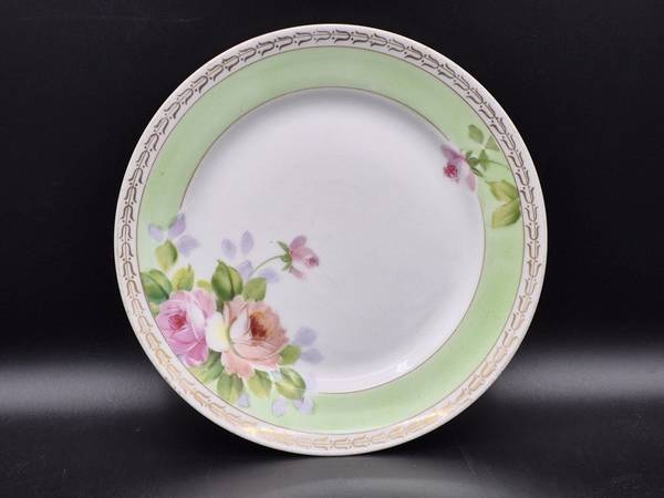 Vintage Nippon Porcelain China Hand Painted Floral Plate, 7.75" 1