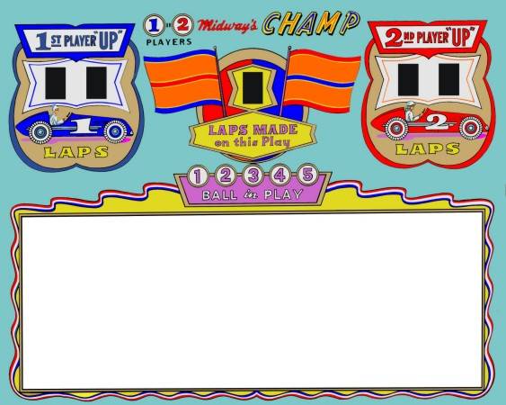 Midways Champ Pinball Machine Backglass 1
