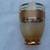 MID CENTURY GLASS DECANTER BAR SET W/6 GLASSES BOHEMIA & GOLD AMBER 2 thumbnail