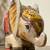 Hand-carved, Painted Rustic Wooden Elephant Figurine, 4” L 9 thumbnail