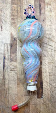 Humming Bird Hand Blown Pipe Style Glass Color Changing Feeder 1