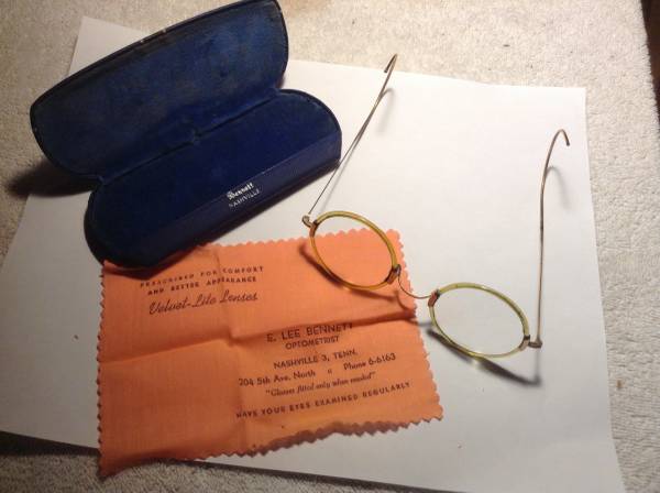 Vintage Granny Glasses with Nashville Connection, case, cloth 1