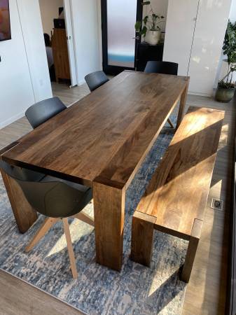 CB2 Blox Dining Table and Bench 1