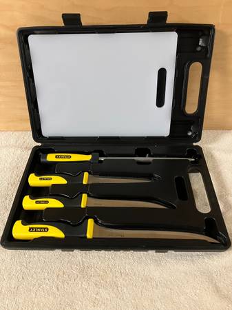 Stanley Fish Cleaning Kit with 3 Knives, Sharpner and Cutting Board 1