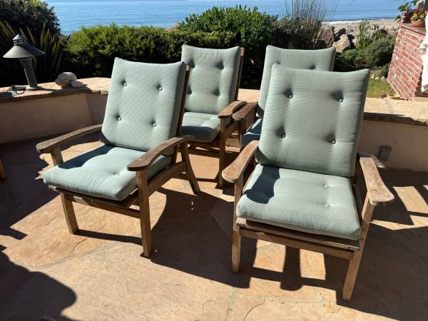 Teak exterior armchairs 2, adjustable back 1