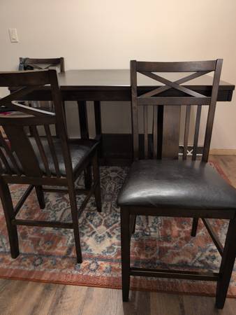 Dining Set: Counter Height table and 4 chairs 1