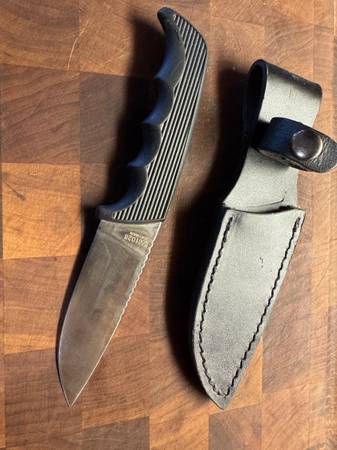 Vintage Kershaw by Kai 1028, Antelope Hunter w/ leather sheath 1