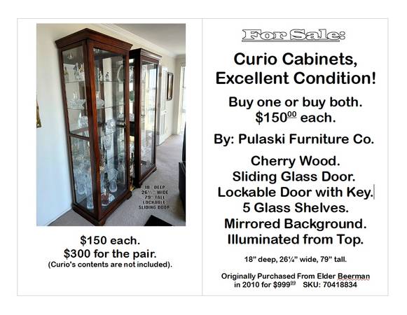 Curio Cabinet from Elder Beerman, High Quality, Nice 1