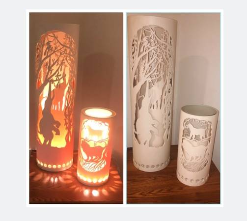 Pair African Animal Theme Table Lamps - Tique Lights 1