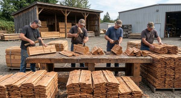 Handsplit Cedar Shakes 18in - Edge Grain, Taper-Sawn 1