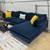 West Elm Harmony 2-Piece Bumper Chaise Sectional – Navy Blue (Delivery 8 thumbnail