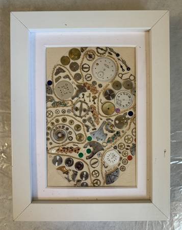 original disassembled deconstructed watch clock parts art collage 1