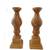 1990s Large Umber Yellow Ceramic Pillar Candle Holders- a Pair 1 thumbnail