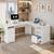 White Aimaan L-Shaped Computer Desk with Built-In Electrical Outlet 1 thumbnail