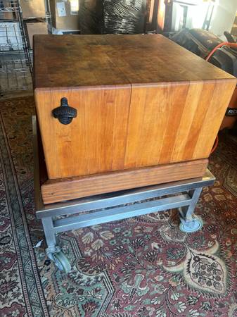 Vintage Handmade Butcherblock 24x24” on Casters 1