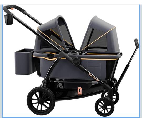 Pamo Babe Double Stroller Tandem Stroller for 2 Kids Push Pull Kids Wagon 1