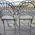 UNIQUE vintage wrought iron bistro set /folding chairs. Turkey theme. 2 thumbnail