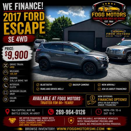 WE FINANCE! 2017 Ford Escape SE 4WD 1