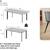 Gray extendable dining table set for 6 with 6 leather chairs 8 thumbnail
