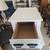 White End Table/Nightstand w/drawer, solid hardwood, metal black pulls 2 thumbnail
